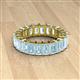 2 - Kerry 6x4 mm Emerald Cut Aquamarine Side Gallery Work Eternity Band 