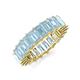 3 - Kerry 6x4 mm Emerald Cut Aquamarine Side Gallery Work Eternity Band 