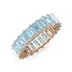 3 - Kerry 6x4 mm Emerald Cut Aquamarine Side Gallery Work Eternity Band 