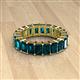 2 - Kerry 6x4 mm Emerald Cut London Blue Topaz Side Gallery Work Eternity Band 