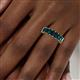 5 - Kerry 6x4 mm Emerald Cut London Blue Topaz Side Gallery Work Eternity Band 