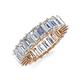 3 - Kerry 6x4 mm Emerald Cut Diamond Side Gallery Work Eternity Band 