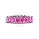 1 - Kerry 6x4 mm Emerald Cut Pink Sapphire Side Gallery Work Eternity Band 
