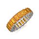 3 - Kerry 6x4 mm Emerald Cut Citrine Side Gallery Work Eternity Band 