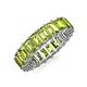 3 - Kerry 6x4 mm Emerald Cut Peridot Side Gallery Work Eternity Band 