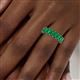 5 - Kerry 6x4 mm Emerald Cut Emerald Side Gallery Work Eternity Band 