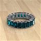 2 - Kerry 6x4 mm Emerald Cut London Blue Topaz Side Gallery Work Eternity Band 