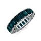 3 - Kerry 6x4 mm Emerald Cut London Blue Topaz Side Gallery Work Eternity Band 