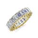 3 - Kerry 6x4 mm Emerald Cut Forever One Moissanite Side Gallery Work Eternity Band 