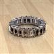 2 - Kerry 6x4 mm Emerald Cut Smoky Quartz Side Gallery Work Eternity Band 