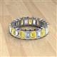 2 - Kerry 6x4 mm Emerald Cut Yellow Sapphire and Diamond Side Gallery Work Eternity Band 
