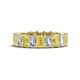 1 - Kerry 6x4 mm Emerald Cut Yellow Sapphire and Diamond Side Gallery Work Eternity Band 