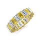 3 - Kerry 6x4 mm Emerald Cut Yellow Sapphire and Diamond Side Gallery Work Eternity Band 
