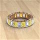 2 - Kerry 6x4 mm Emerald Cut Yellow Sapphire and Diamond Side Gallery Work Eternity Band 