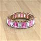 2 - Kerry 6x4 mm Emerald Cut Pink Sapphire and Diamond Side Gallery Work Eternity Band 