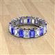 2 - Kerry 6x4 mm Emerald Cut Tanzanite and Diamond Side Gallery Work Eternity Band 