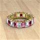 2 - Kerry 6x4 mm Emerald Cut Pink Tourmaline and Diamond Side Gallery Work Eternity Band 