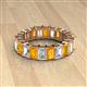 2 - Kerry 6x4 mm Emerald Cut Citrine and Diamond Side Gallery Work Eternity Band 