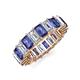 3 - Kerry 6x4 mm Emerald Cut Iolite and Diamond Side Gallery Work Eternity Band 