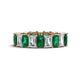 1 - Kerry 6x4 mm Emerald Cut Emerald and Diamond Side Gallery Work Eternity Band 