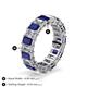 4 - Kerry 6x4 mm Emerald Cut Blue Sapphire and Diamond Side Gallery Work Eternity Band 