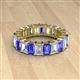 2 - Kerry 6x4 mm Emerald Cut Tanzanite and Diamond Side Gallery Work Eternity Band 