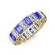 3 - Kerry 6x4 mm Emerald Cut Tanzanite and Diamond Side Gallery Work Eternity Band 