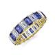 3 - Kerry 6x4 mm Emerald Cut Iolite and Diamond Side Gallery Work Eternity Band 
