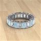 2 - Kerry 6x4 mm Emerald Cut Aquamarine and Diamond Side Gallery Work Eternity Band 