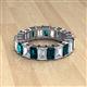2 - Kerry 6x4 mm Emerald Cut London Blue Topaz and Diamond Side Gallery Work Eternity Band 