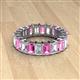 2 - Kerry 6x4 mm Emerald Cut Pink Sapphire and Diamond Side Gallery Work Eternity Band 