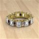 2 - Kerry 6x4 mm Emerald Cut Smoky Quartz and Diamond Side Gallery Work Eternity Band 