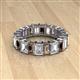 2 - Kerry 6x4 mm Emerald Cut Smoky Quartz and Diamond Side Gallery Work Eternity Band 