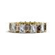 1 - Kerry 6x4 mm Emerald Cut Smoky Quartz and Diamond Side Gallery Work Eternity Band 