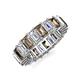 3 - Kerry 6x4 mm Emerald Cut Smoky Quartz and Diamond Side Gallery Work Eternity Band 