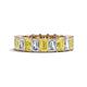 1 - Kerry 6x4 mm Emerald Cut Yellow Sapphire and Lab Grown Diamond Side Gallery Work Eternity Band 