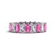 1 - Kerry 6x4 mm Emerald Cut Pink Sapphire and Lab Grown Diamond Side Gallery Work Eternity Band 
