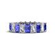 1 - Kerry 6x4 mm Emerald Cut Tanzanite and Lab Grown Diamond Side Gallery Work Eternity Band 