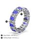 4 - Kerry 6x4 mm Emerald Cut Tanzanite and Lab Grown Diamond Side Gallery Work Eternity Band 