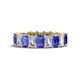 1 - Kerry 6x4 mm Emerald Cut Tanzanite and Lab Grown Diamond Side Gallery Work Eternity Band 