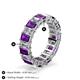 4 - Kerry 6x4 mm Emerald Cut Amethyst and Lab Grown Diamond Side Gallery Work Eternity Band 