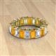 2 - Kerry 6x4 mm Emerald Cut Citrine and Lab Grown Diamond Side Gallery Work Eternity Band 