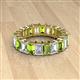 2 - Kerry 6x4 mm Emerald Cut Peridot and Lab Grown Diamond Side Gallery Work Eternity Band 