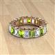 2 - Kerry 6x4 mm Emerald Cut Peridot and Lab Grown Diamond Side Gallery Work Eternity Band 