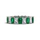 1 - Kerry 6x4 mm Emerald Cut Emerald and Lab Grown Diamond Side Gallery Work Eternity Band 