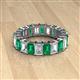 2 - Kerry 6x4 mm Emerald Cut Emerald and Lab Grown Diamond Side Gallery Work Eternity Band 