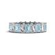 1 - Kerry 6x4 mm Emerald Cut Aquamarine and Lab Grown Diamond Side Gallery Work Eternity Band 