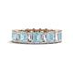 1 - Kerry 6x4 mm Emerald Cut Aquamarine and Lab Grown Diamond Side Gallery Work Eternity Band 