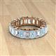 2 - Kerry 6x4 mm Emerald Cut Aquamarine and Lab Grown Diamond Side Gallery Work Eternity Band 