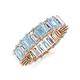 3 - Kerry 6x4 mm Emerald Cut Aquamarine and Lab Grown Diamond Side Gallery Work Eternity Band 